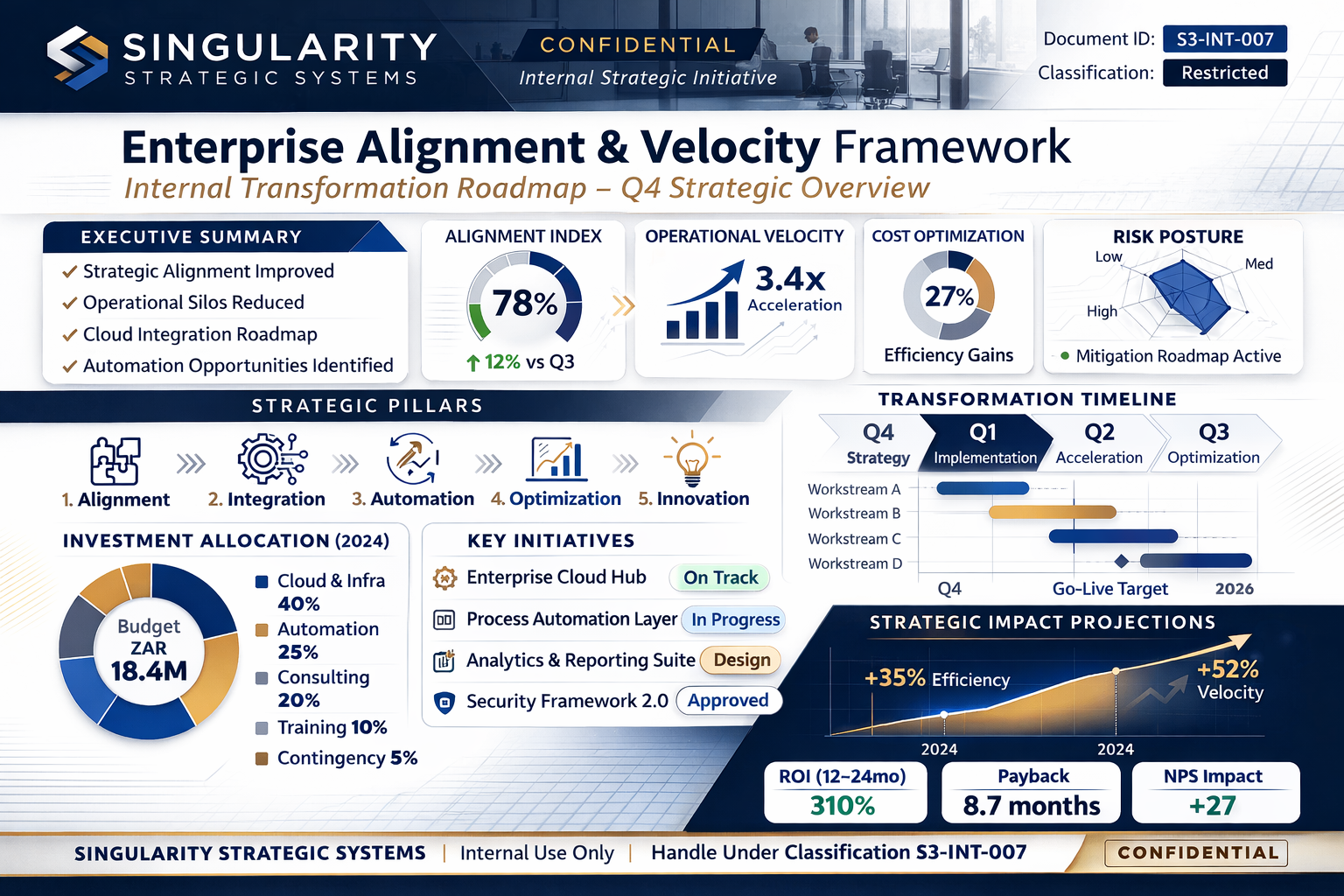 Program roadmap visualization for strategic transformation
